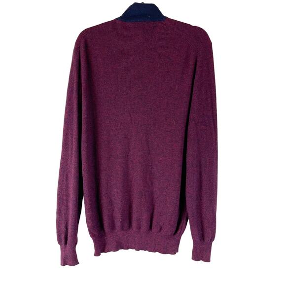 Zachary Prell Crawford Silk Wool Blend Sweater Mens XL Burgundy Red Knit 1/4 Zip - Picture 9 of 11